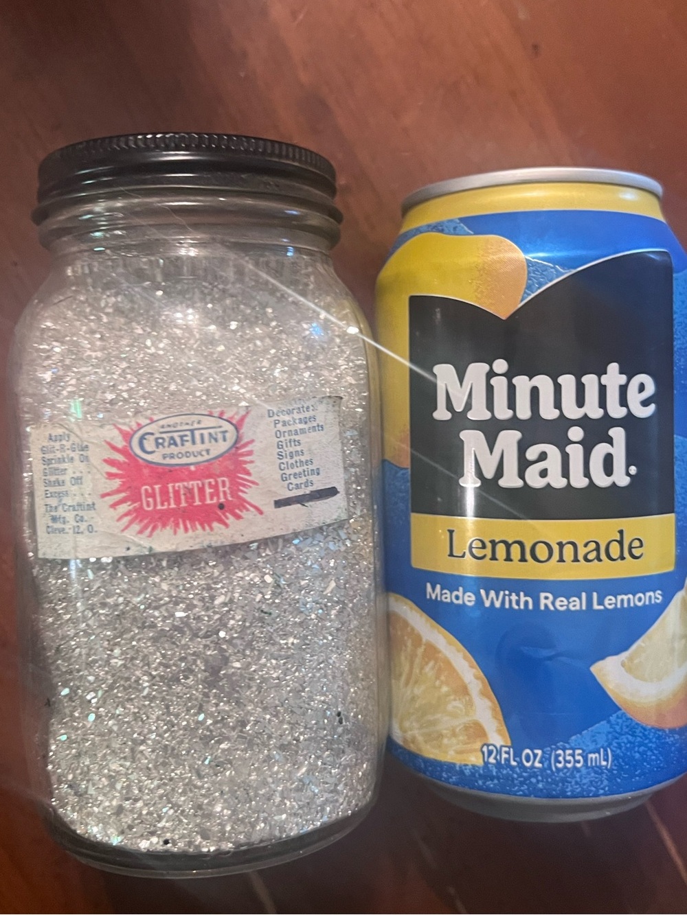 Vintage Glitter Silver Craftint huge Jar  craft supplies DIY 60s? 70s? Rare